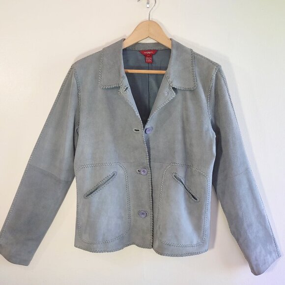 Sundance Women's Suede Boho Jacket Sage Green Size 6 Western Rodeo Cowgirl Chic - Picture 1 of 11